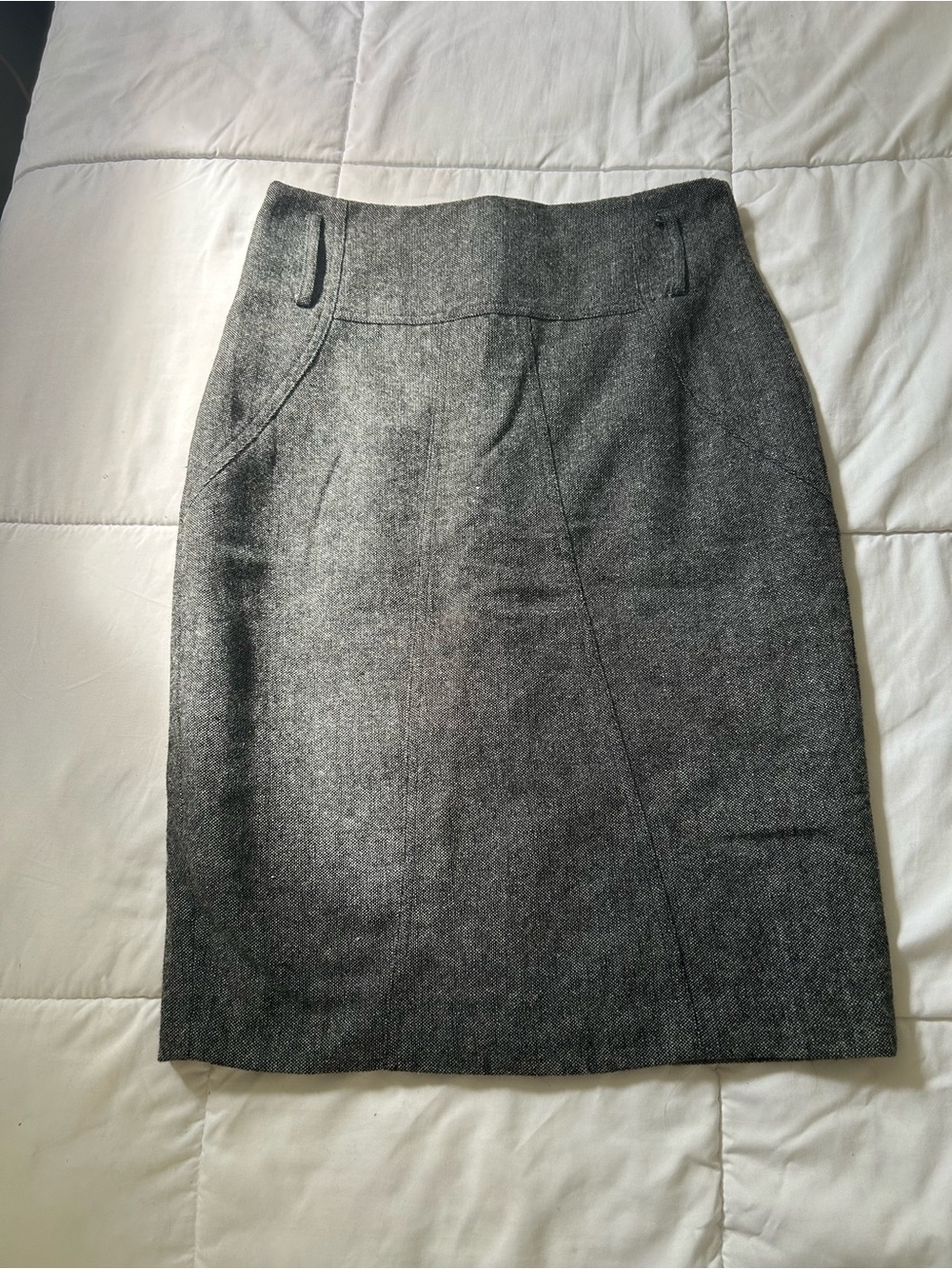 Dalia Collection Gray Pencil Skirt - Tailored Office Classic